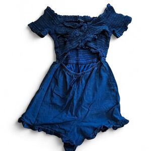 American-eagle-outfitters Women's Blue and Navy Playsuit-romper